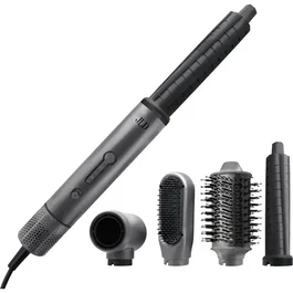 Jean Louis David AEROTWIST - Brosse soufflante styler 4-en-1 avec technologie Coanda - 5 têtes interchangeables pour sécher, lisser et boucler les cheveux - Gris