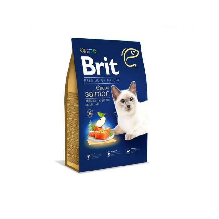 Aliments pour chat Brit PREMIUM BY NATURE ADULT Adulte Saumon Poisson 1,5 Kg Aliments pour chat Brit PREMIUM BY NATURE ADULT Adulte Saumon Poisson 1,5 Kg
