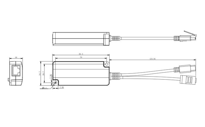 MicroConnect MC-POESPLITTER-CW Séparateur PoE USB-C 5V 2,5A Blanc