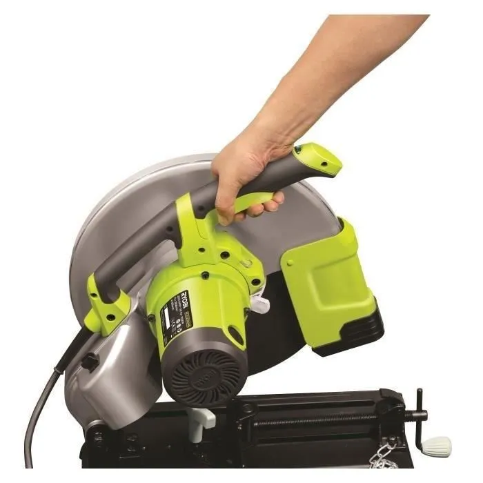 Ryobi ECO2335HG - Tronçonneuse à métaux 2300 W 230V avec disque 355 mm, étau rapide inclinable 45°, pour béton