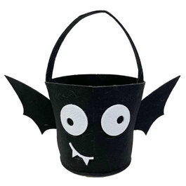 My Other Me - Cube de rangement mural en feutre noir motif chauve-souris - Dimensions : 36 x 18,5 x 18 cm