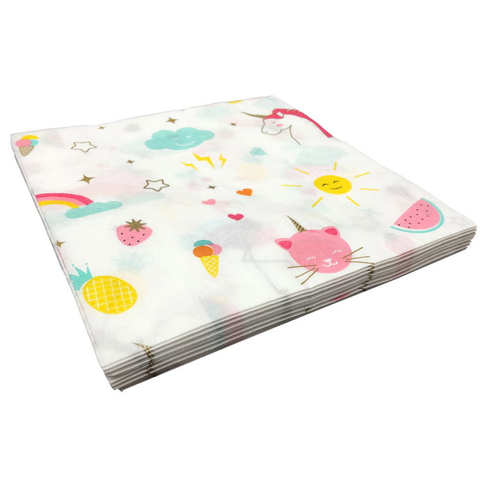 Party Time Lot de 20 serviettes en papier 20x20 cm motifs assortis Party Time Lot de 20 serviettes en papier 20x20 cm motifs assortis