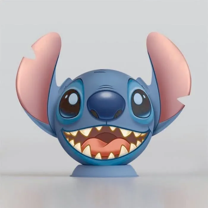 Ravensburger 11574 - Puzzle 3D Ball Disney Stitch - 72 pièces numérotées et rondes pour une construction stable sans colle - Pour les enfants dès 6 ans