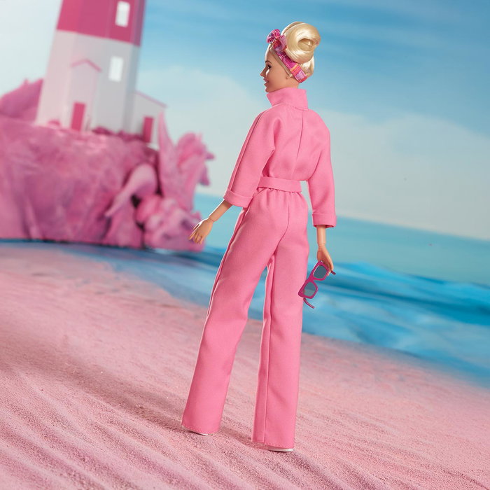 Barbie - Muñeca Barbie The Movie - Margot Robbie - Figurine de collection - Costume rose chic avec lunettes et espadrilles - Âge recommandé: +6 ans - Réf: Hrf29 Mattel