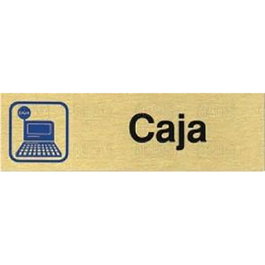 DUVER Plaque de signalisation en aluminium finition or 150 x 45 mm