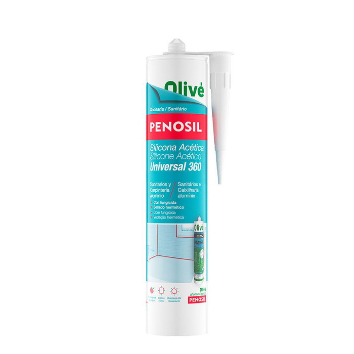 Penosil Silicone acétique sanitaire universelle 360 transparente 280 ml antimoisissure fungicide Penosil Silicone acétique sanitaire universelle 360 transparente 280 ml antimoisissure fungicide