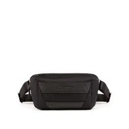 Piquadro Trakai - Sac banane en cuir noir