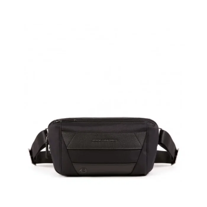 Piquadro Trakai - Sac banane en cuir noir Piquadro Trakai - Sac banane en cuir noir