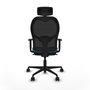 Piqueras y Crespo Chaise de Bureau Jorquera Turquoise et Noir