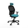 Piqueras y Crespo Chaise de Bureau Jorquera Turquoise et Noir