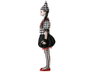 Disfraz Arlequina - Déguisement de clown arlequin fille avec vestido et gorro, motifs carreaux et rayures rouge et noir pour enfant 3-4 ans