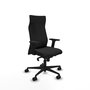 Piqueras Y Crespo Fauteuil Albacete Noir en Similicuir avec Mécanisme Synchrone et Accoudoirs 2D