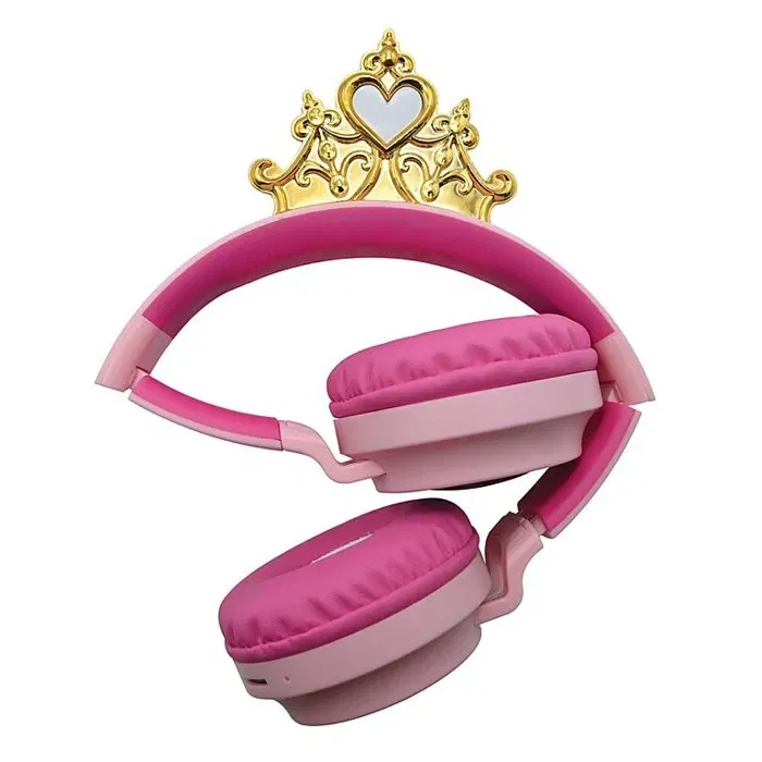 Lexibook Casque Enfant Bluetooth 5.0 Disney Princesses - Couronne Lumineuse, Design Mignon, Mode Filaire et Sans Fil - Pour Enfants à partir de 4 ans