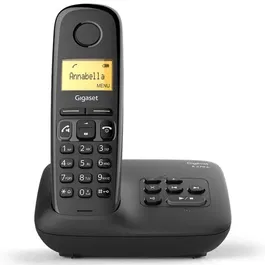 Gigaset A270 A Solo Téléphone Sans Fil avec Répondeur Intégré, Identification Appelant, Écran LCD, Mains Libres et 80 Contacts - Noir