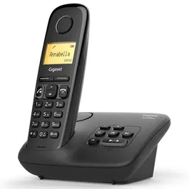 Gigaset A270 A Solo Téléphone Sans Fil avec Répondeur Intégré, Identification Appelant, Écran LCD, Mains Libres et 80 Contacts - Noir