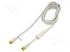 GOOBAY Câble coaxial blanc 2,5m avec connecteurs F de chaque côté