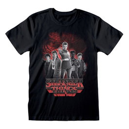 Heroes Inc T-Shirt Stranger Things Groupe avec Vecna Noir et Blanc (S)