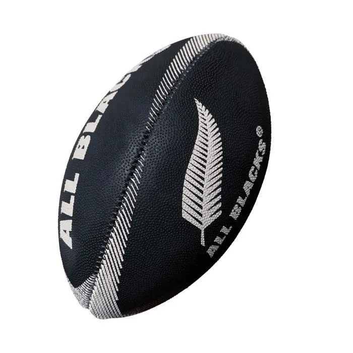Gilbert Ballon de rugby supporter All Blacks Mini pour adulte, modèle Homme, noir et blanc, pour entraînement et match