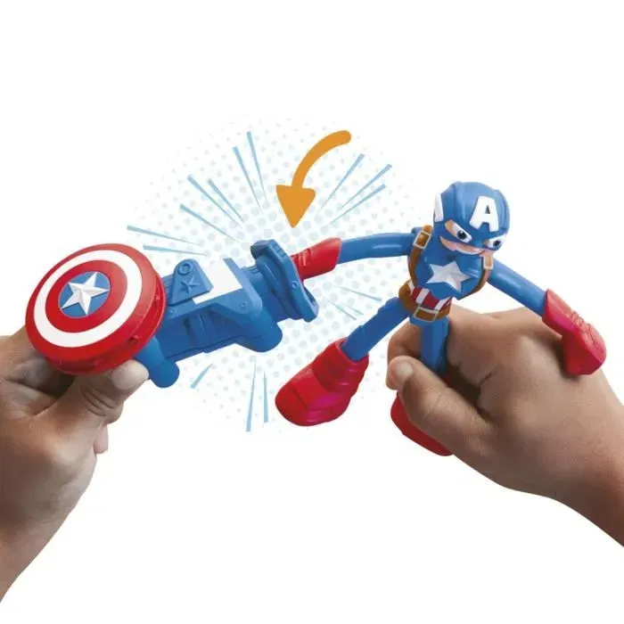 Play-Doh Captain America - Coffret Bouclier Tamponneur avec Figurine Flexible, Accessoires et Pâte à Modeler, dès 4 ans, Marvel