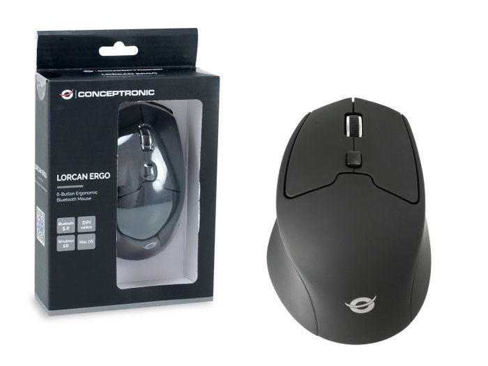Conceptronic Lorcan02 Souris Bluetooth 1600 DPI Ergonomique Noir Conceptronic Lorcan02 Souris Bluetooth 1600 DPI Ergonomique Noir