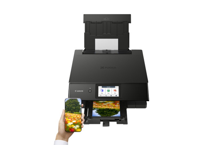 Canon Imprimante Multifonction PIXMA TS8750 Noir Wi-Fi Duplex A4 Scanner Copie Impression Photo