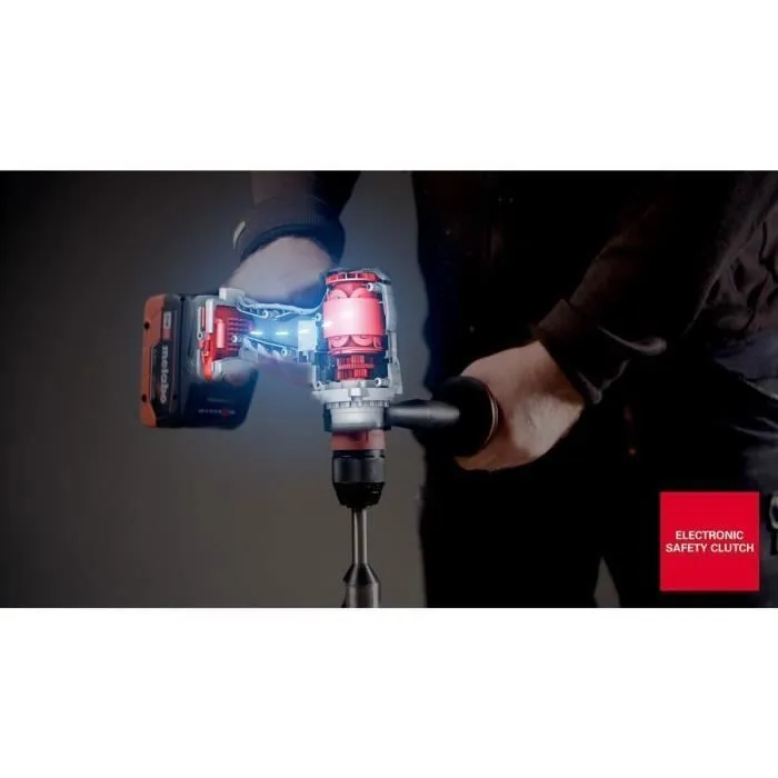 Metabo Perceuse-visseuse sans fil BS 18 LTX BL Q I 18 V avec MetaBOX 145 L, mandrin et porte-embouts à changement rapide, poignée supplémentaire et crochet de ceinture