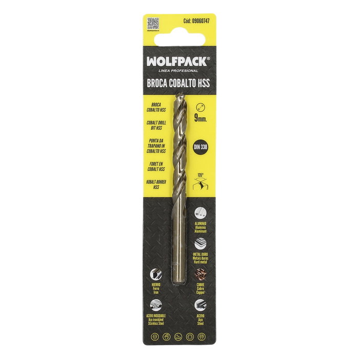 WOLFPACK LINEA PROFESIONAL Broca au cobalt HSS cylindrique 9,00 mm