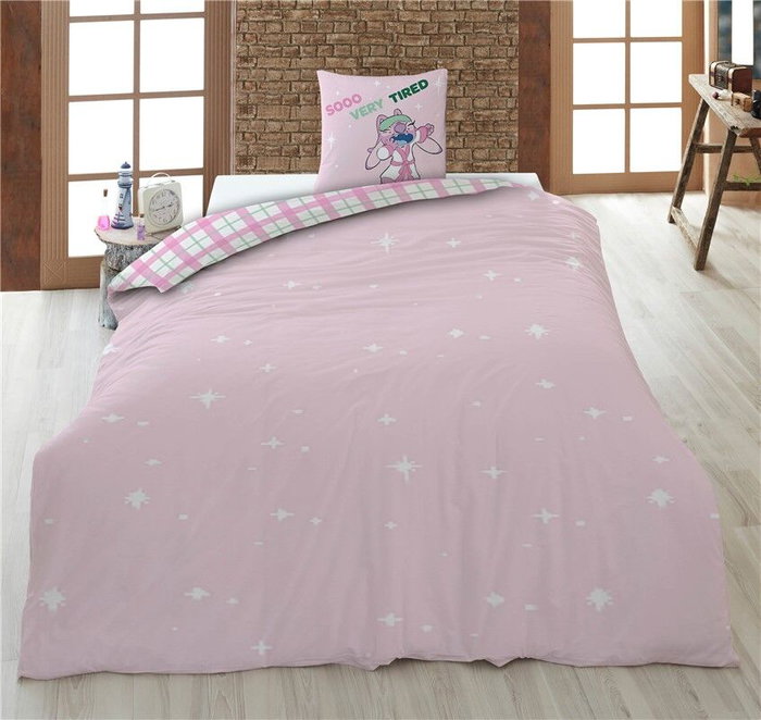 DISNEY Housse de couette Stitch 140x200 cm avec housse d'oreiller 65x65 cm en coton polyester 50/50 pour lit 90 cm DISNEY Housse de couette Stitch 140x200 cm avec housse d'oreiller 65x65 cm en coton polyester 50/50 pour lit 90 cm