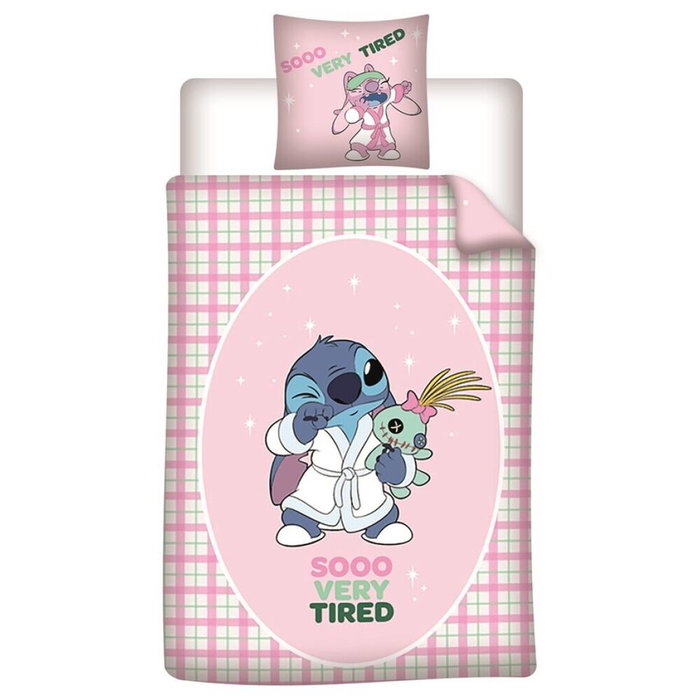 DISNEY Housse de couette Stitch 140x200 cm avec housse d'oreiller 65x65 cm en coton polyester 50/50 pour lit 90 cm DISNEY Housse de couette Stitch 140x200 cm avec housse d'oreiller 65x65 cm en coton polyester 50/50 pour lit 90 cm