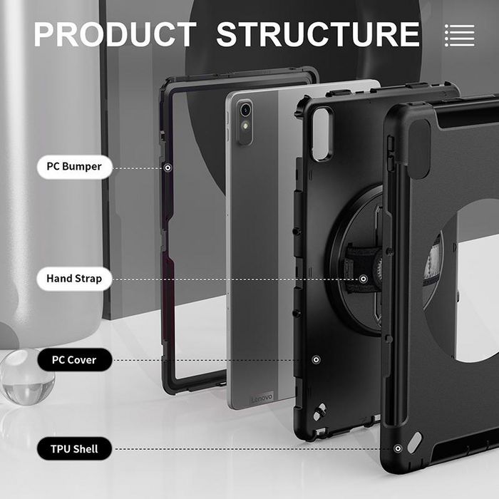 eSTUFF OHIO Defender pour Lenovo TAB P11 2e génération 2022 (TB350) - Noir