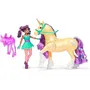 Spin Master 6072482 - Coffret Unicorn Academy : Ava & Leaf Plant Magic, Licorne Lumineuse avec Poupée, Inspiré de la série Netflix