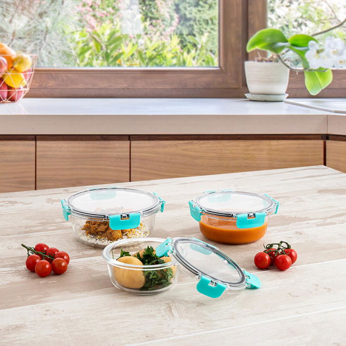 Quid Récipient Hermétique Verre Purity 18x7,6 cm - 97 cL (6 Unités)