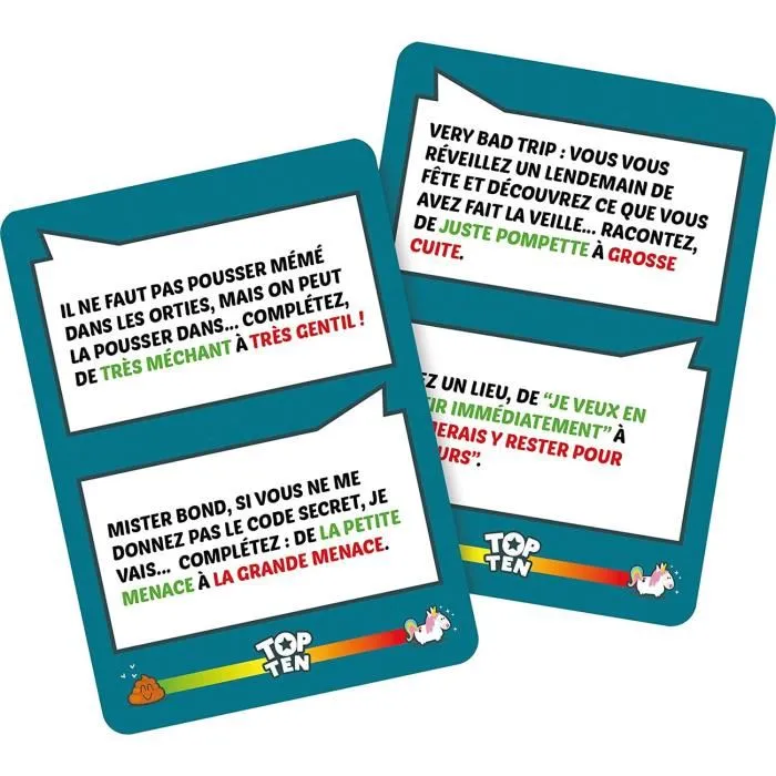 Asmodee Top Ten - Jeu de société en français avec 500 thèmes délirants pour animations de groupe et soirées