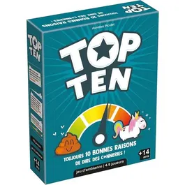 Asmodee Top Ten - Jeu de société en français avec 500 thèmes délirants pour animations de groupe et soirées