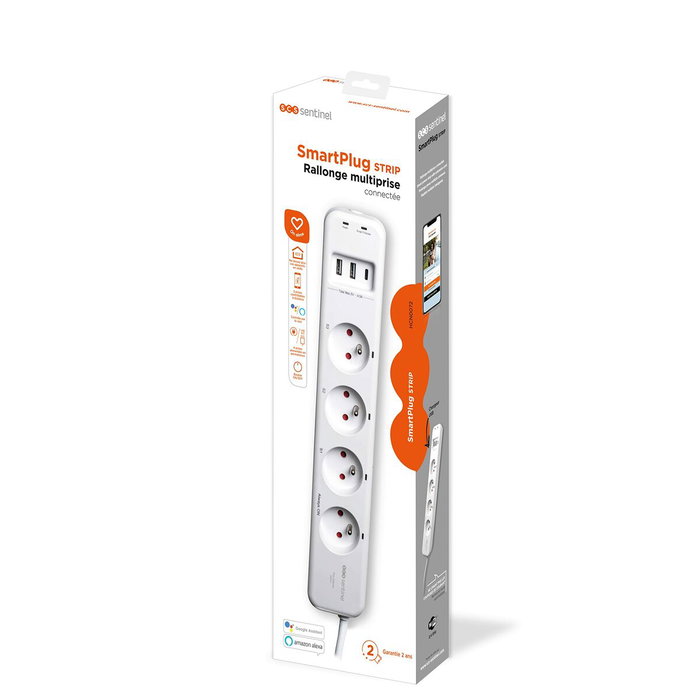 Scs Sentinel SmartPlug Strip - Multiprise connectée 4 prises avec ports USB