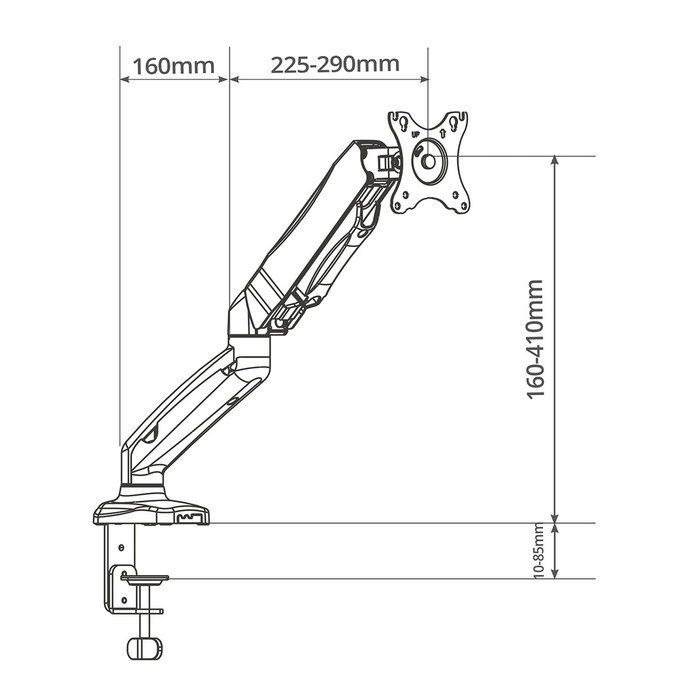 Holmios Support de TV/Moniteur avec bras articulé 13-27 pouces