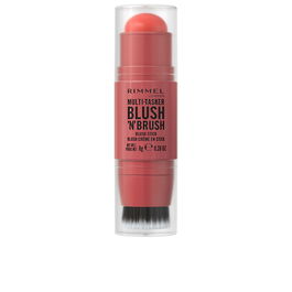 Rimmel London Blush 'N' Brush Multi-Tâches Stick - Fard à Joues Crémeux et Pinceau - Teinte Poudre de Corail 250 - 8 g - Vegan - Résistant à l'Humidité