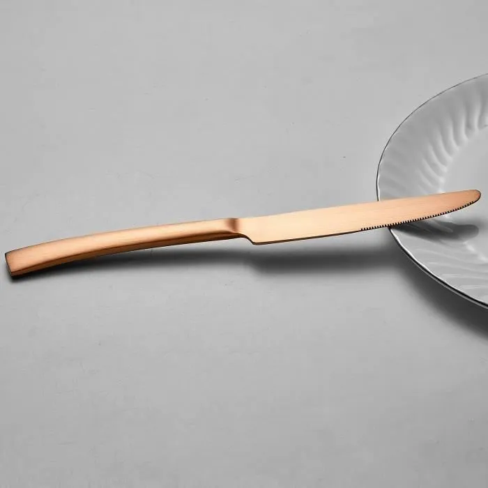 Arthur Martin - AM0056 - Ensemble de 24 couverts en acier inoxydable finition cuivre (6 couteaux, fourchettes, cuillères à soupe, petites cuillères)