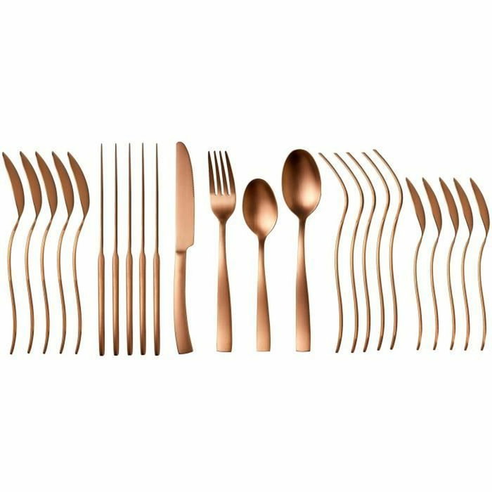Arthur Martin AM0056 Ménagère 24 pièces en acier inoxydable finition cuivre mat
