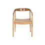 DKD Home Decor Chaise Marron et Marron Clair en Cuir et Teck