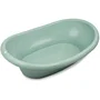 Thermobaby Vasco - Kit baignoire bébé complet avec pied en bois pliable et tuyau de vidange - Vert Sauge