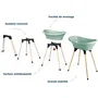 Thermobaby Vasco - Kit baignoire bébé complet avec pied en bois pliable et tuyau de vidange - Vert Sauge