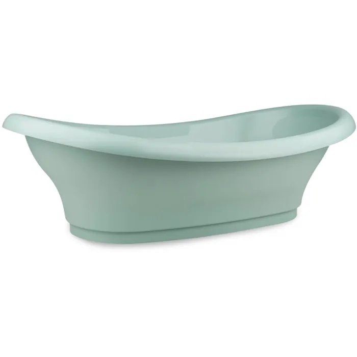 Thermobaby Vasco - Kit baignoire bébé complet avec pied en bois pliable et tuyau de vidange - Vert Sauge