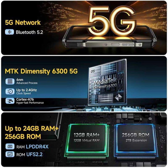 Smartphone Ulefone ARMOR 27 PRO 6,78" 12 GB RAM 256 GB Noir