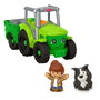 Fisher-Price Little People - Tracteur de ferme musical avec figurines de fermier et chien, jouet à tirer pour enfants dès 12 mois