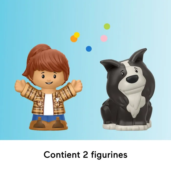 Fisher-Price Little People - Tracteur à pousser musical avec figurines - Véhicule enfant dès 12 mois - JGX12