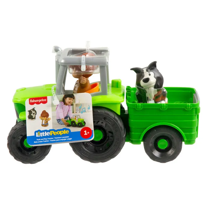 Fisher-Price Little People - Tracteur à pousser musical avec figurines - Véhicule enfant dès 12 mois - JGX12