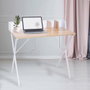 Home Deco Factory Bureau Blanc avec Passage de Câbles