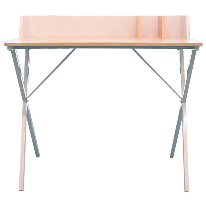 Home Deco Factory Bureau Blanc avec Passage de Câbles