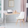 Home Deco Factory Bureau Blanc avec Passage de Câbles
